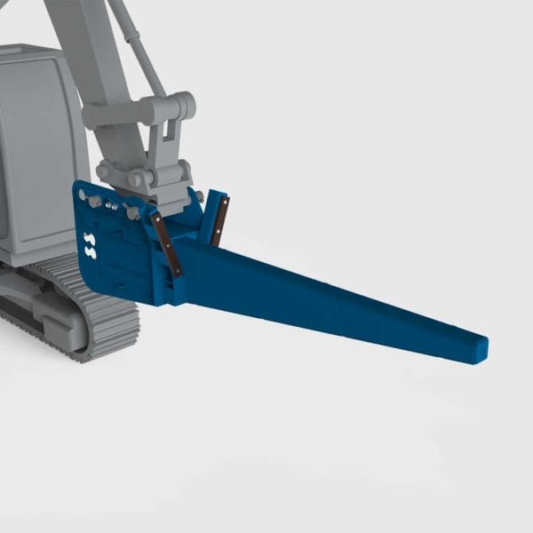 excavator pipe laying hook on an excavator