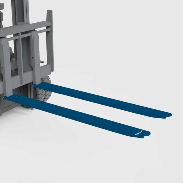 fork extension attachment on a forklift