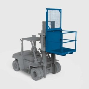 forklift access cage on a forklift