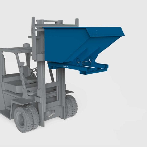 forklift tipping skip in use with a forklift