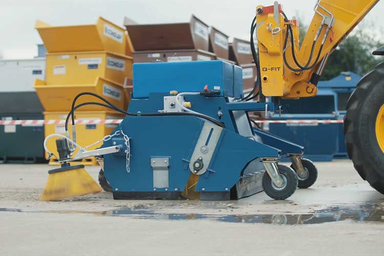 powerbrush forklift sweeper on telehandler