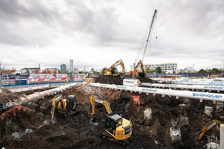 basement propping at UCLE Marshgate project, collaboration with Morrisroe