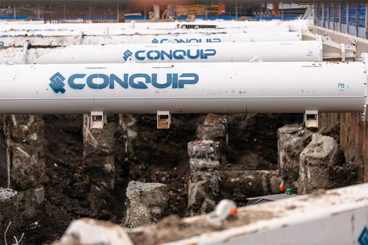 conquip basement propping at UCLE Marshgate project, collaboration with Morrisroe