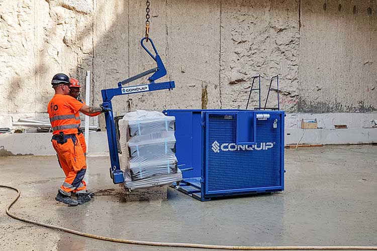conquip crane forks cage