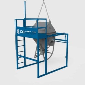large concrete skip washing platform with concrete column skip side view