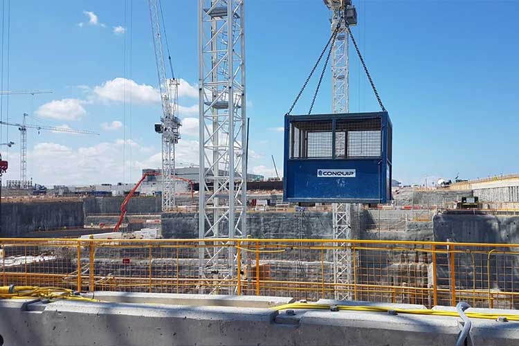 man cage for personnel access on site