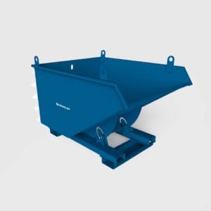 forklift tipping skip with crane eyes